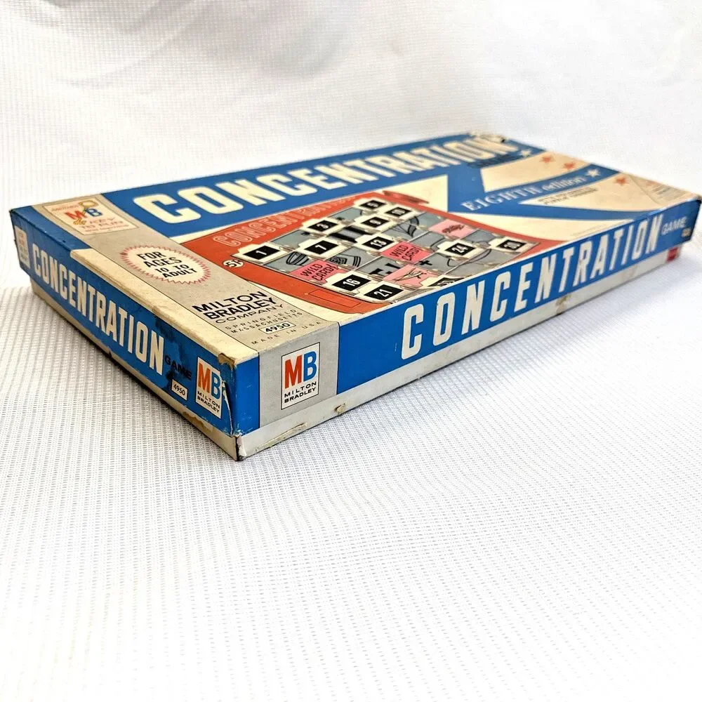 Vintage 1964 Concentration Board Game 8th Edition Milton Bradley No. 4950 USA